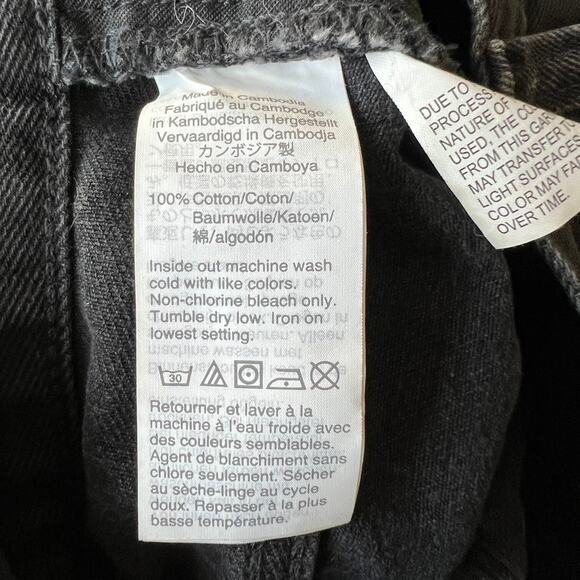 Madewell Rigid Denim A-Line Skirt in Black Size 25 - Picture 8 of 9